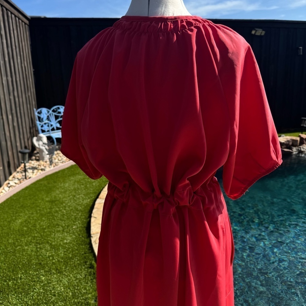 Prologue Coral Midi Dress with Dolman Sleeves - Picture 10 of 12